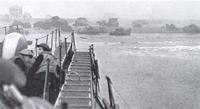 Les LCI du 4 Commando approchent de Sword Beach (50Ko)